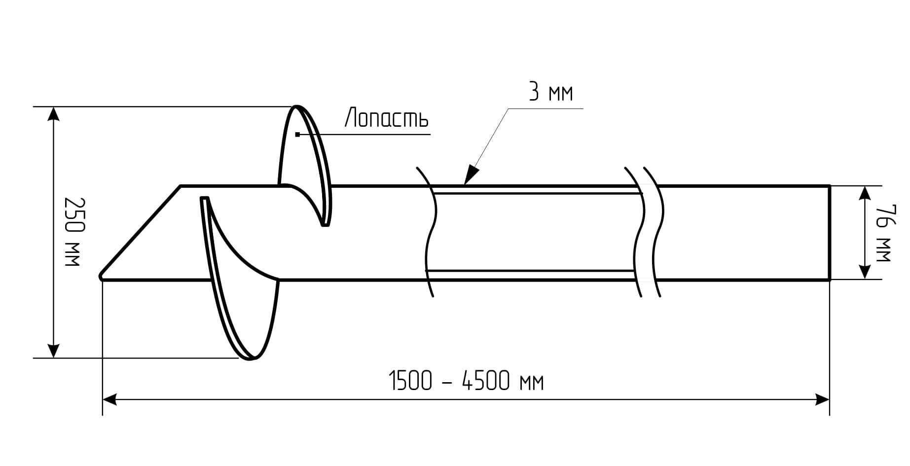Чертеж шнека винтовой сваи