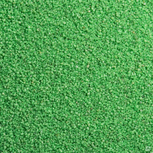Салатовый кварцевый песок, 100г. Размер фракции: 0,3-0,7мм 