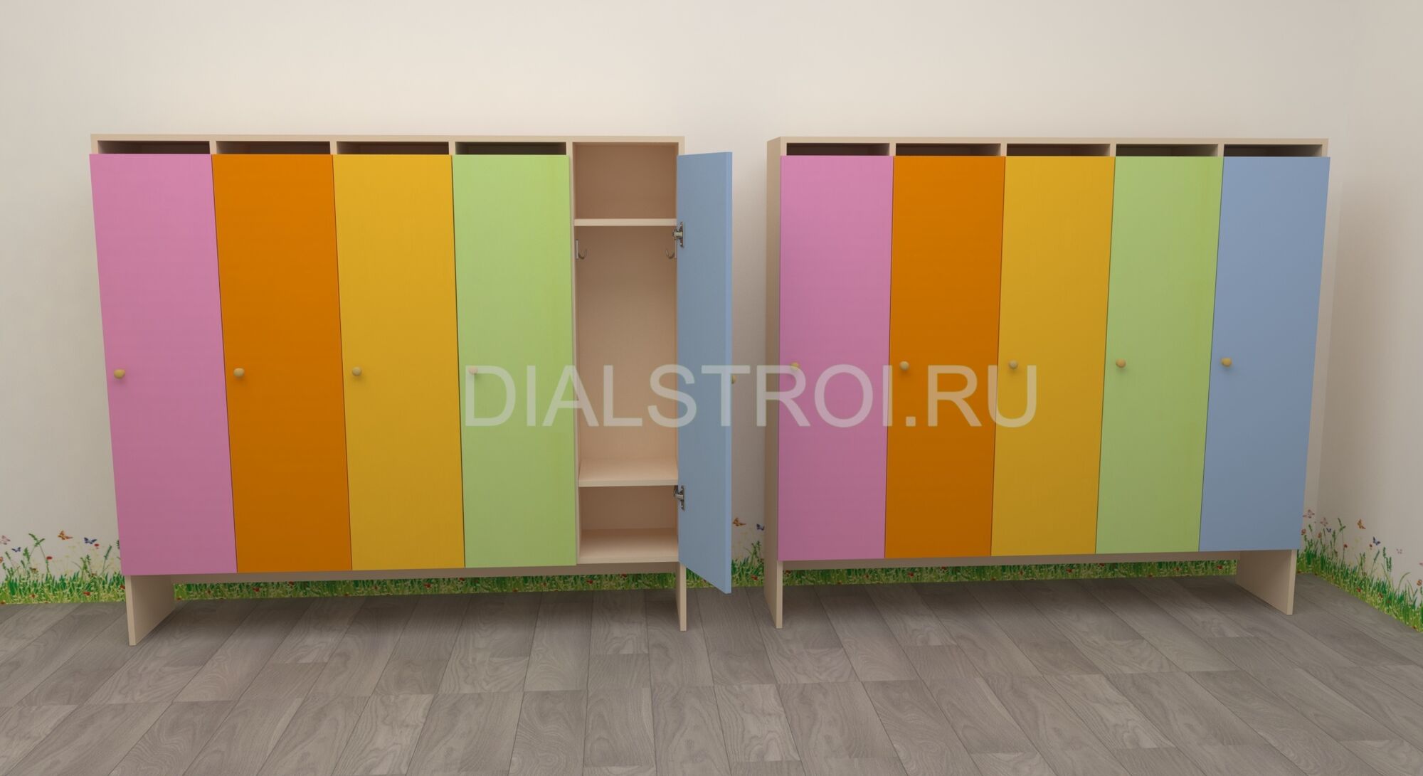 Шкафчик для детского сада из ЛДСП 5-секционный