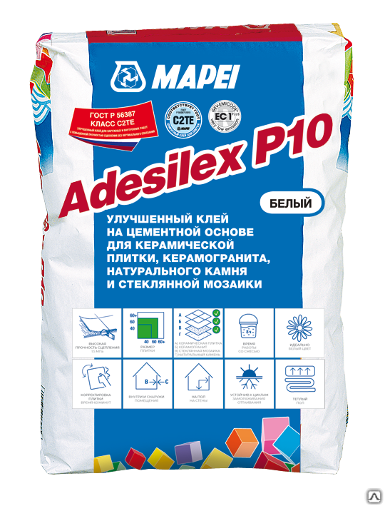 Плиточный клей цементный Mapei Adesilex Мапей Адесилекс P10