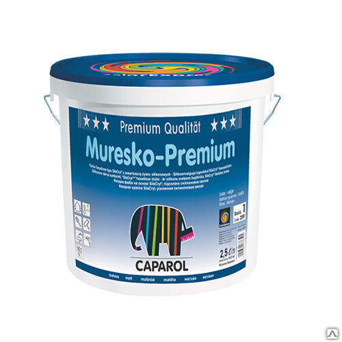 Краска Caparol Muresko-Premium / Капарол Муреско-Премиум База 1, 2,5 л