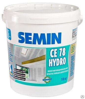 Шпаклевка SEMIN Семин СЕ78 Hydro Гидро влагостойкая 18 кг