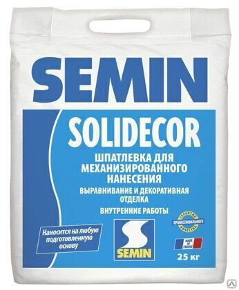 Шпаклевка декоративная для машинного нанесения SOLIDECOR SEMIN Солидекор Семин 25 кг
