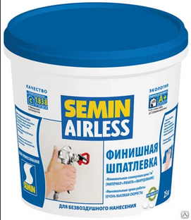 Шпатлевка влагостойкая для безвоздушного AIRLESS BOSS SEMIN Айерлесс Босс Семин 25 кг (синяя) 