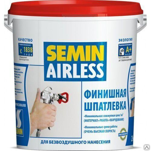 Шпатлевка финишная для безвоздушного нанесения AIRLESS SEMIN Айерлесс Семин 25 кг