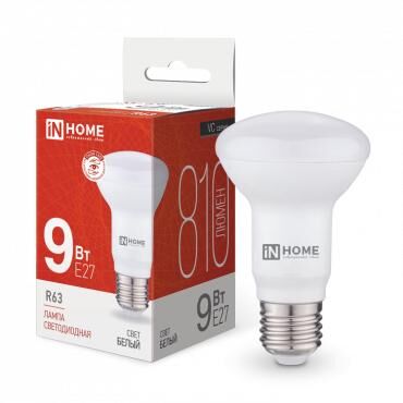 Лампа светодиодная LED-R63-VC 9 Вт рефлектор 4000К нейтральный цвет белый E27 810 лм 230 В IN HOME 4690612024325