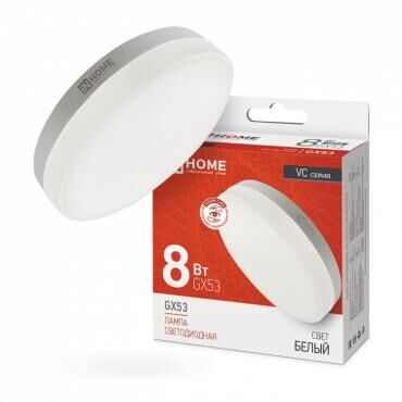 Лампа светодиодная LED-GX53-VC 8 Вт таблетка 4000К нейтр. бел. GX53 760лм 230В IN HOME 4690612020730