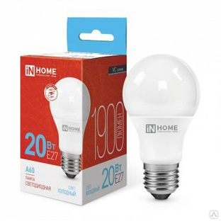 Лампа светодиодная LED-A60-VC 20 Вт грушевидная 6500К холод. бел. E27 1900лм 230В IN HOME 4690612020310 