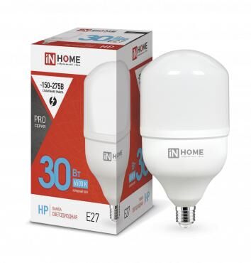 Лампа светодиодная высокомощная LED-HP-PRO 30Вт цилиндр 6500К холодный цвет белый E27 2850лм 230В IN HOME 4690612031088
