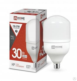 Лампа светодиодная высокомощная LED-HP-PRO 30 Вт цилиндр 4000К нейтральный белый E27 2850 лм 230 В IN HOME 4690612031071 