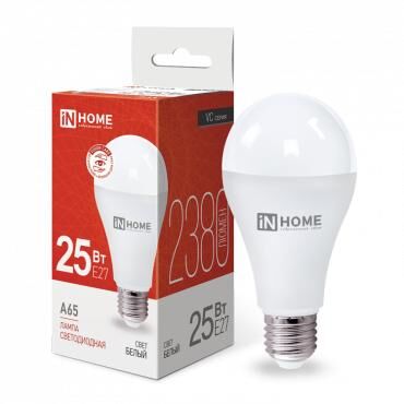 Лампа светодиодная LED-A65-VC 25 Вт грушевидная 4000К нейтральный цвет белый E27 2380 лм 230 В IN HOME 4690612024080
