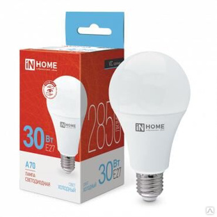 Лампа светодиодная LED-A70-VC 30 Вт грушевидная 6500К холод. бел. E27 2850лм 230В IN HOME 4690612024165 