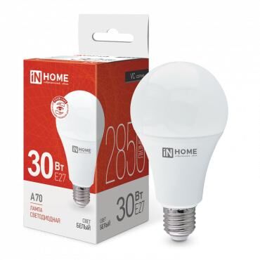 Лампа светодиодная LED-A70-VC 30 Вт грушевидная 4000К нейтральный цвет белый E27 2850 лм 230 В IN HOME 4690612024141