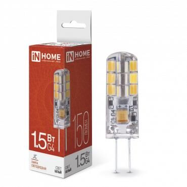 Лампа светодиодная LED-JC 1.5 Вт 12 В 4000К нейтр. бел. G4 150 лм IN HOME 4690612035963