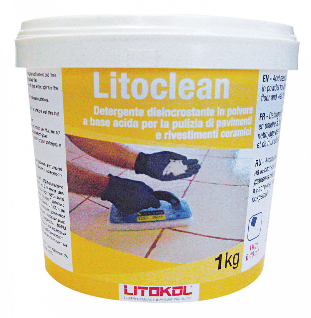 Кислотосодержащий чистящий порошок для очистки керамики LITOKOL LITOCLEAN, 1 кг.