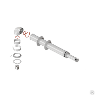Комплект дымохода антилед универсальный 60/100 - 1000 мм 