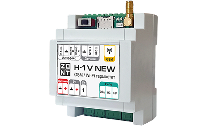 Термостат ZONT H-1V NEW (GSM, Wi-Fi, DIN) /59756/