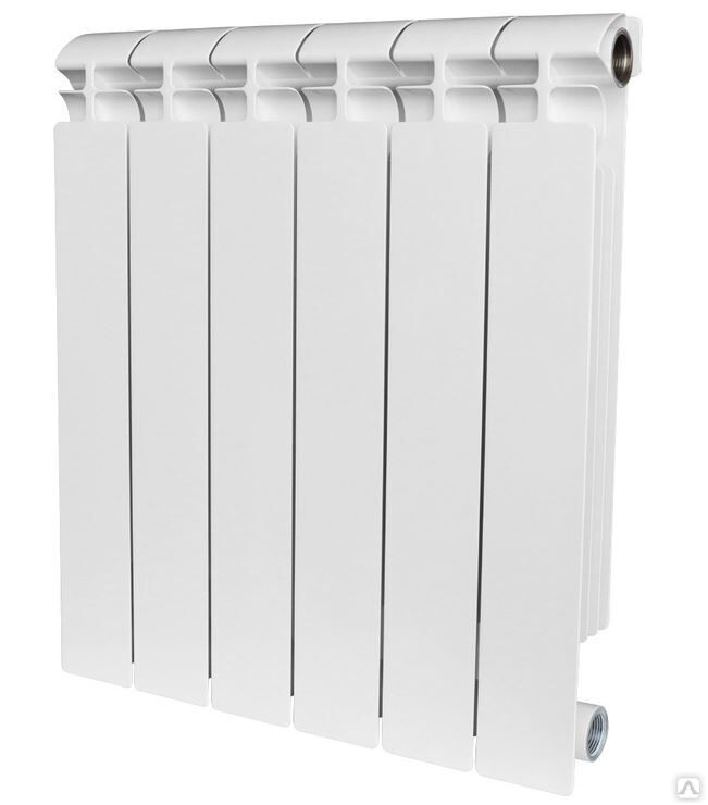 Биметаллический радиатор STOUT ALPHA 500x80x6 секций боковое подключение