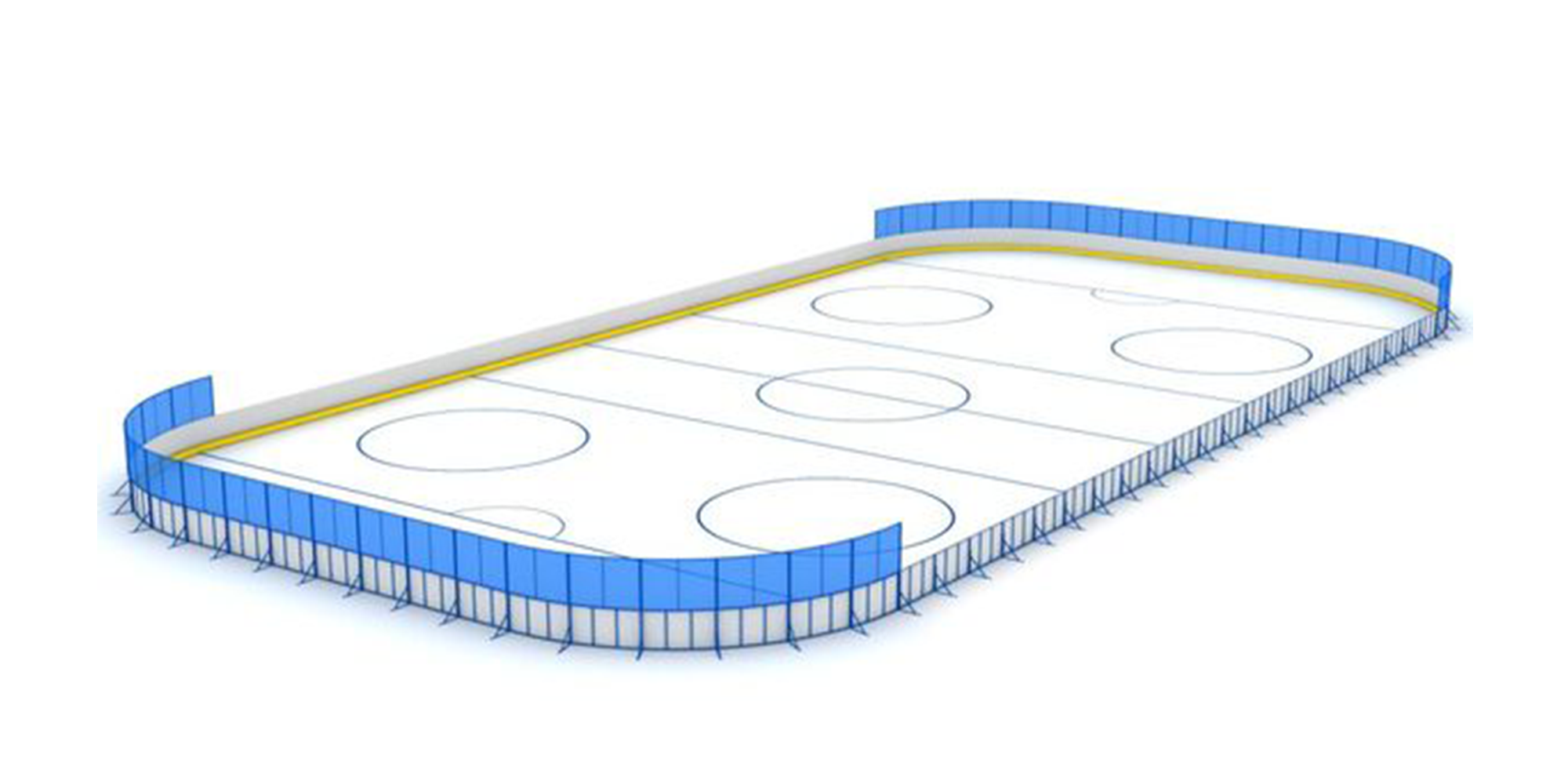 Хоккейная коробка 26 м х 56 м стеклопластик ограждение за воротами