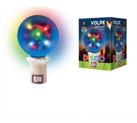 Лампа-диско Е27 1,5вт RGB Volpe Disko 3D "звезды" d=8см