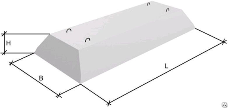 Плита ленточного фундамента ФЛ 12.24-1 2380х1200х300 мм