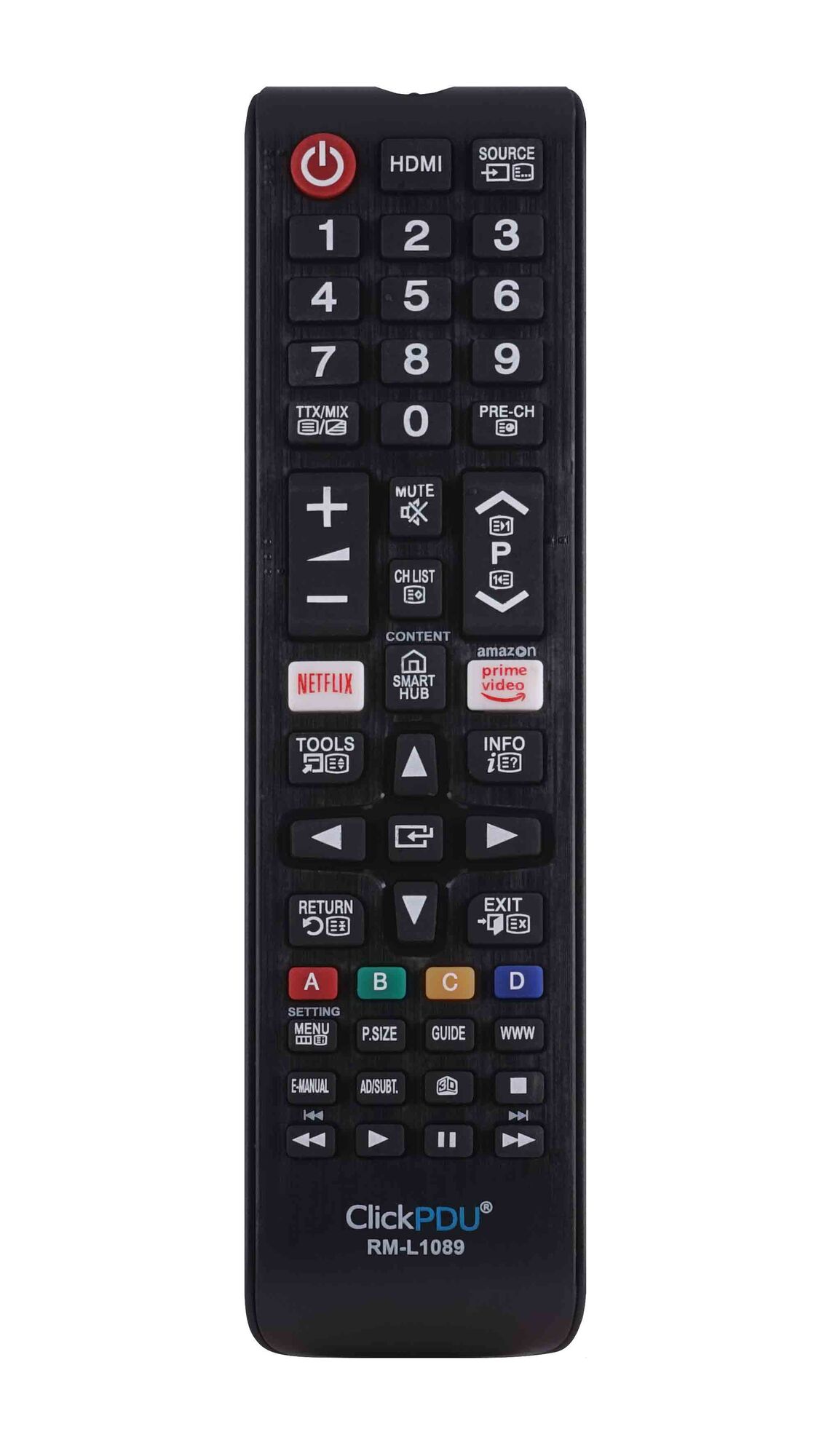 Пульт ДУ универсальный ClickPDU Samsung RM-L1089 Prime video, netflix, 3D, Smart Hub LED TV