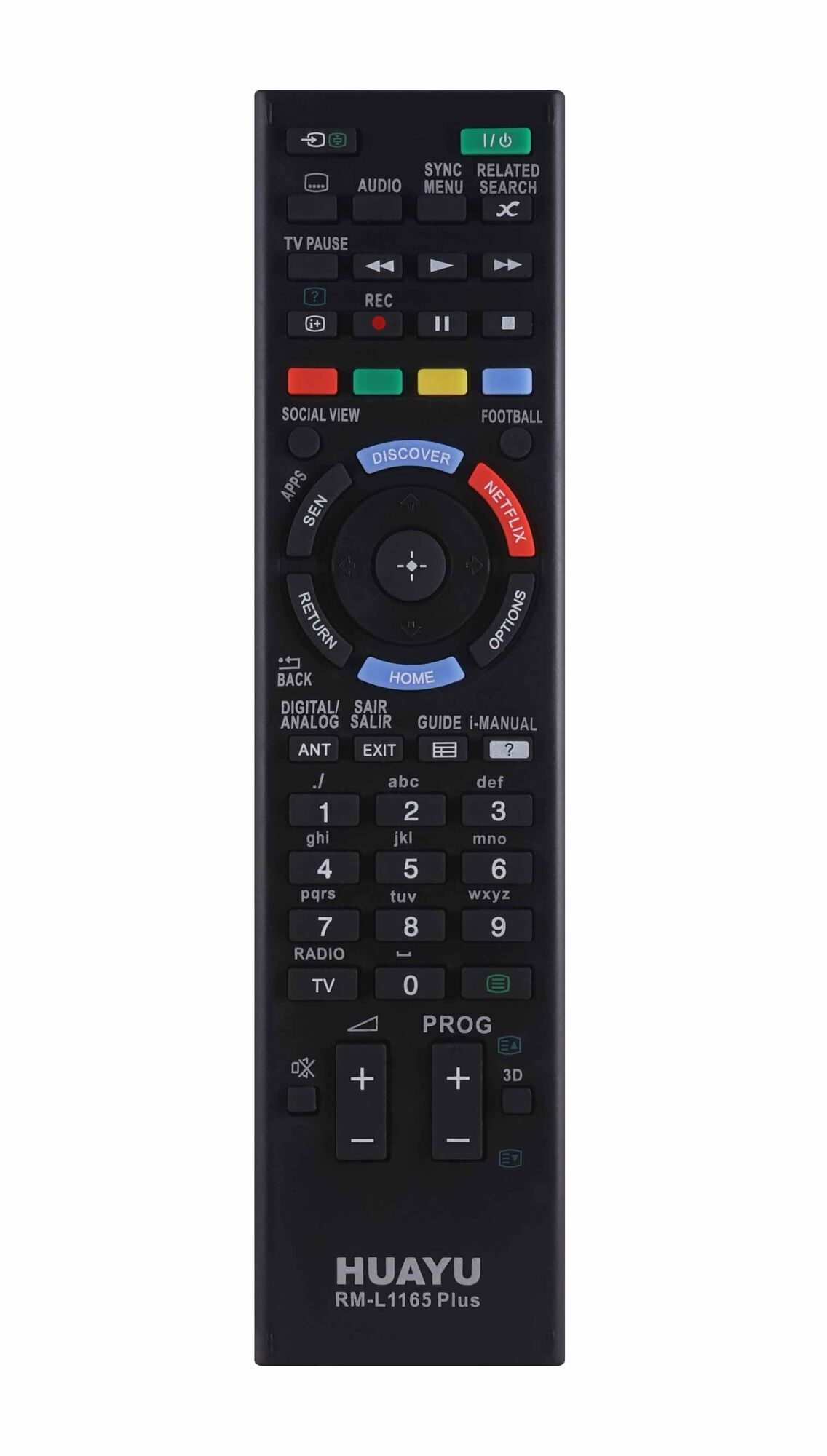 Пульт ДУ универсальный HUAYU Sony RM-L1165 Plus Netflix LCD TV