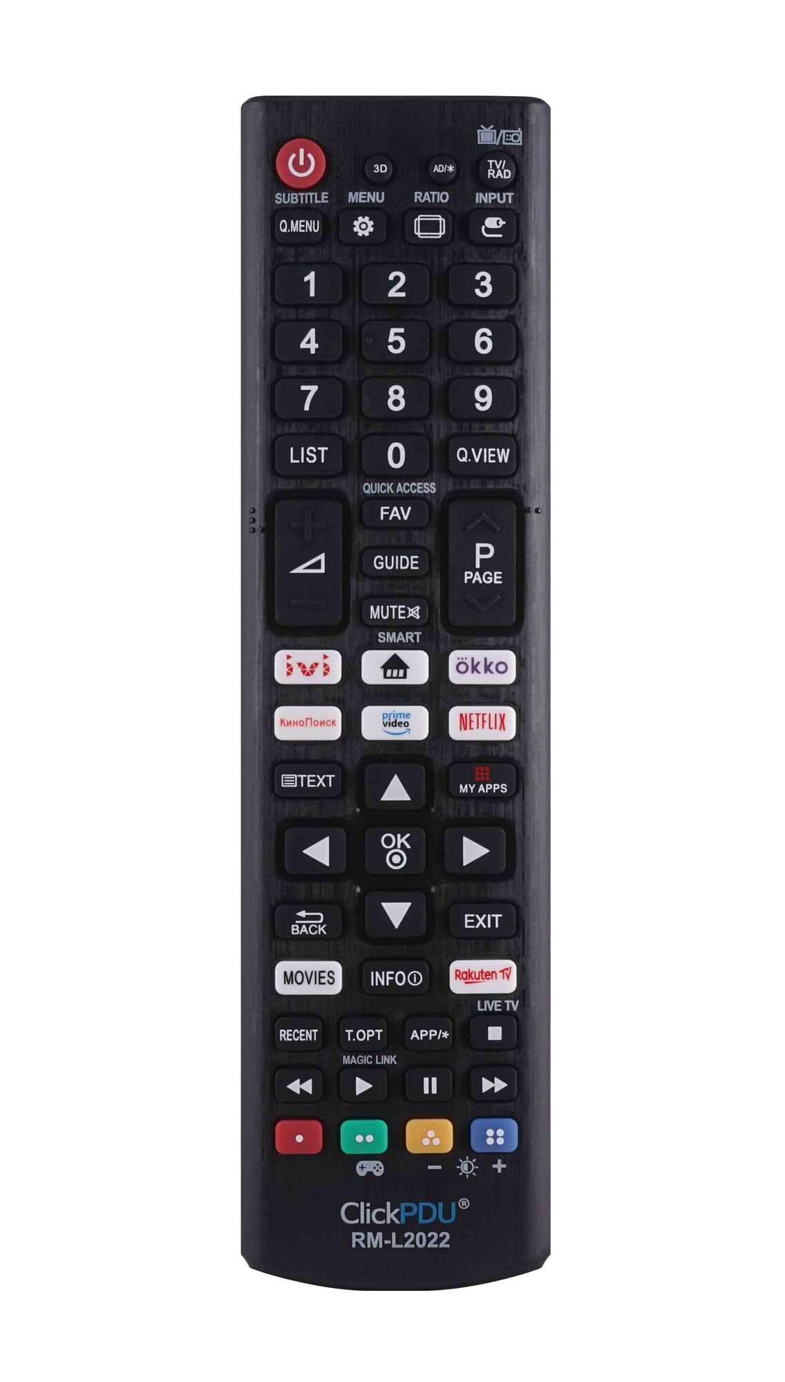 Пульт ДУ универсальный ClickPDU LG RM-L2022 IVI, OKKO, HD КиноПоиск LED TV