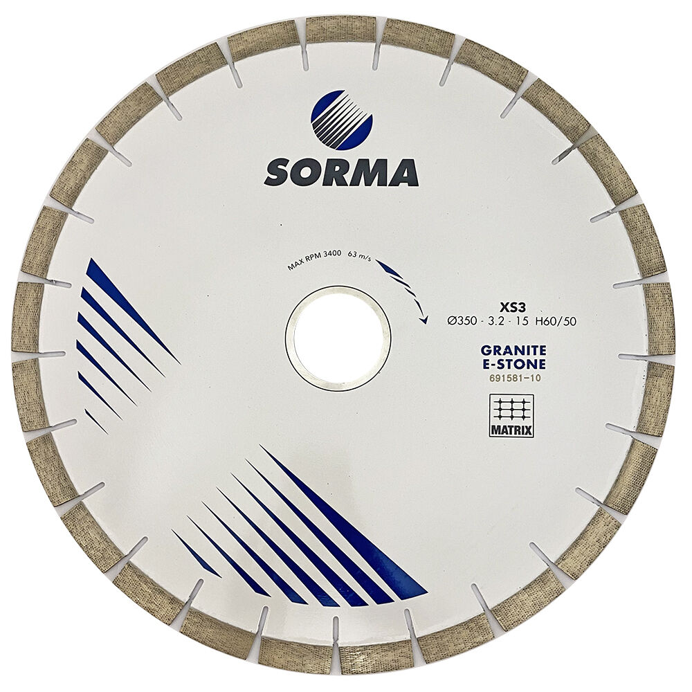 Алмазный диск SORMA XZ3-S ? 350/40 мм для резки гранита и кварцевого агломерата (бесшумный)