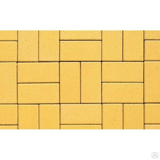 Плитка тротуарная Выбор, прямоугольник, гранит желтый, 200х100х60 мм 
