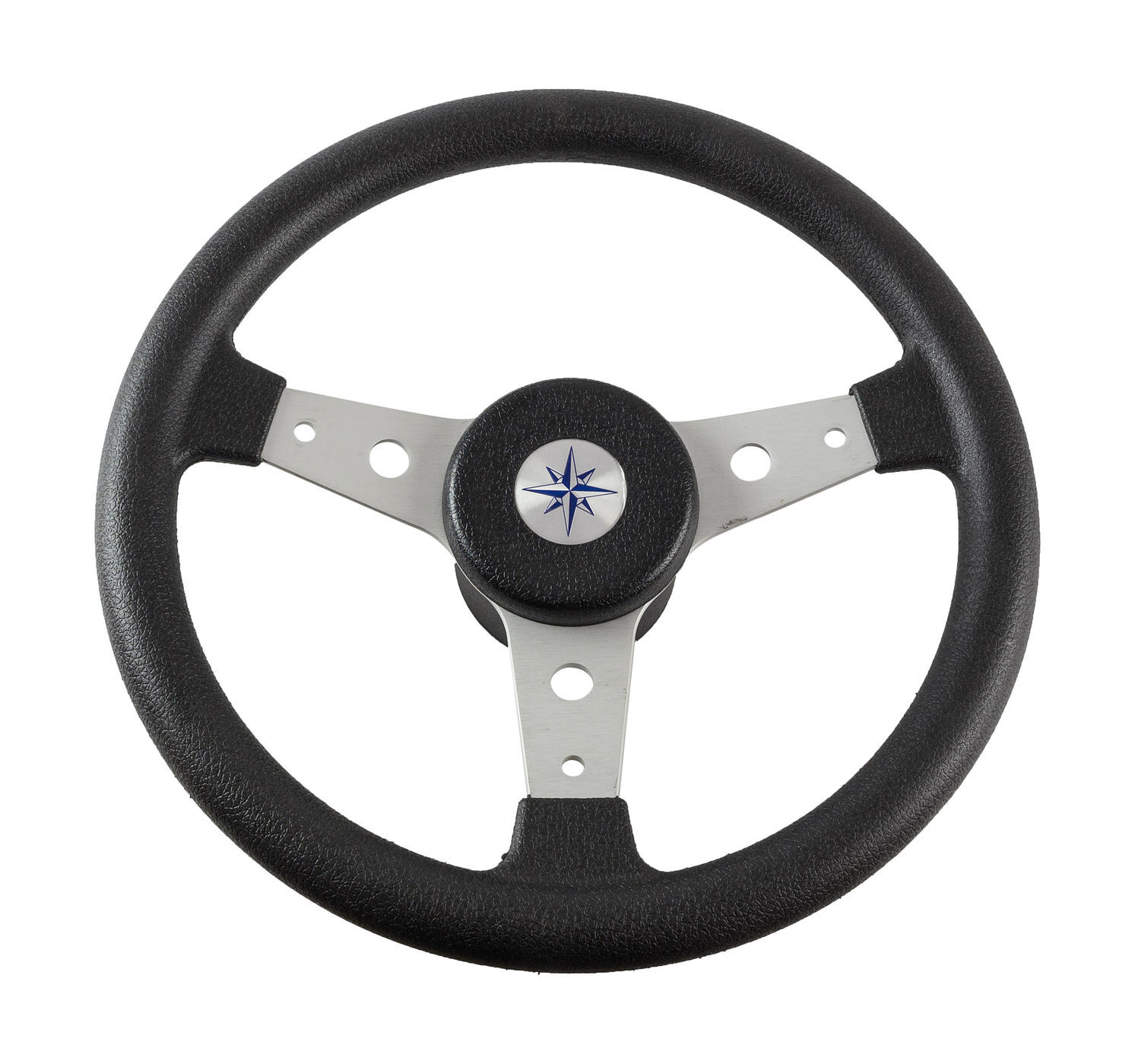 Рулевое колесо DELFINO обод черный, спицы серебряные, диаметр 340 мм