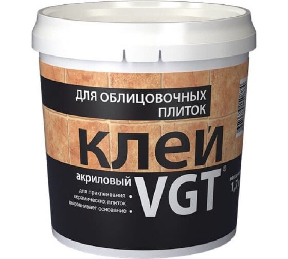 VGT клей акриловый для облицовочных плиток для стен и потолков (1,7 кг; 3,6 кг)