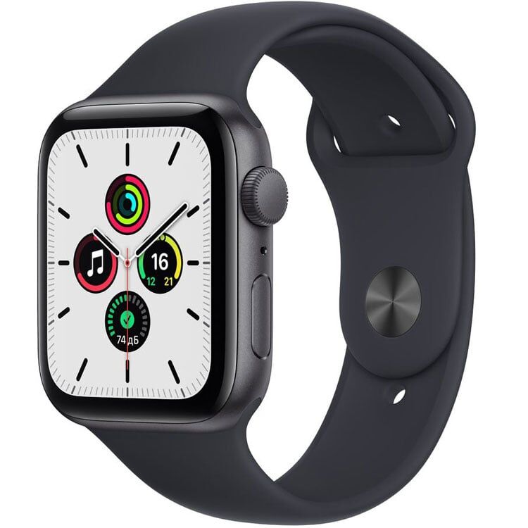 Apple Watch SE GPS 40mm Space Gray Aluminum Case with Midnight Sport Band (MKQ13)