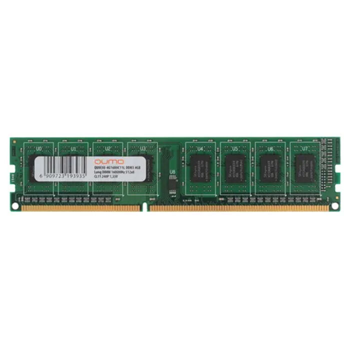 Оперативная память DDR-3 DIMM 4Gb PC-12800 1600Mhz CL11 Qumo QUM3U-4G1600С11L