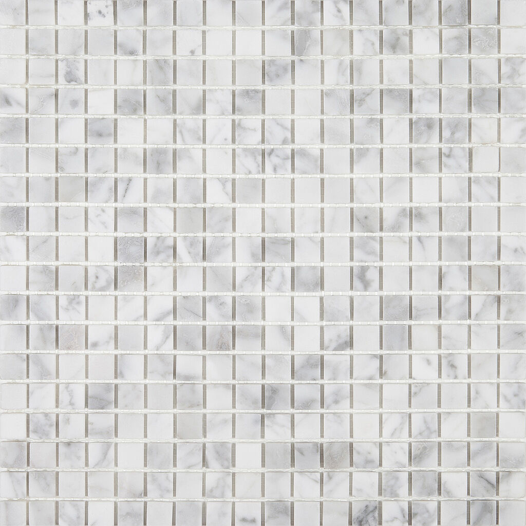 Мозаика каменная SBW12154P Imagine Lab белая серая полированная Carrara