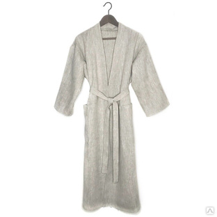 Халат кимоно для бани женский Linen Steam Натюрель (бежевый, 100% лён) #1