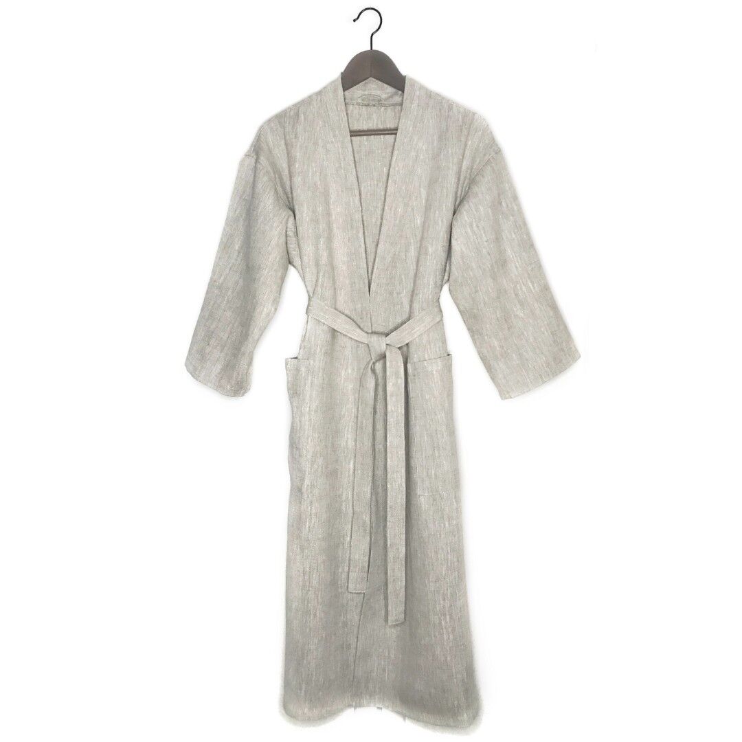 Халат кимоно для бани женский Linen Steam Натюрель (бежевый, 100% лён)