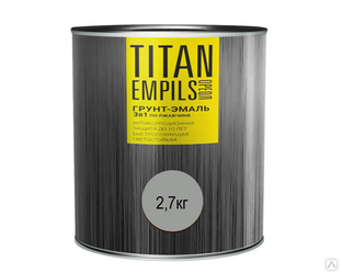 Грунт-эмаль по ржавчине и цинку Titan Серый 2,7 кг #1