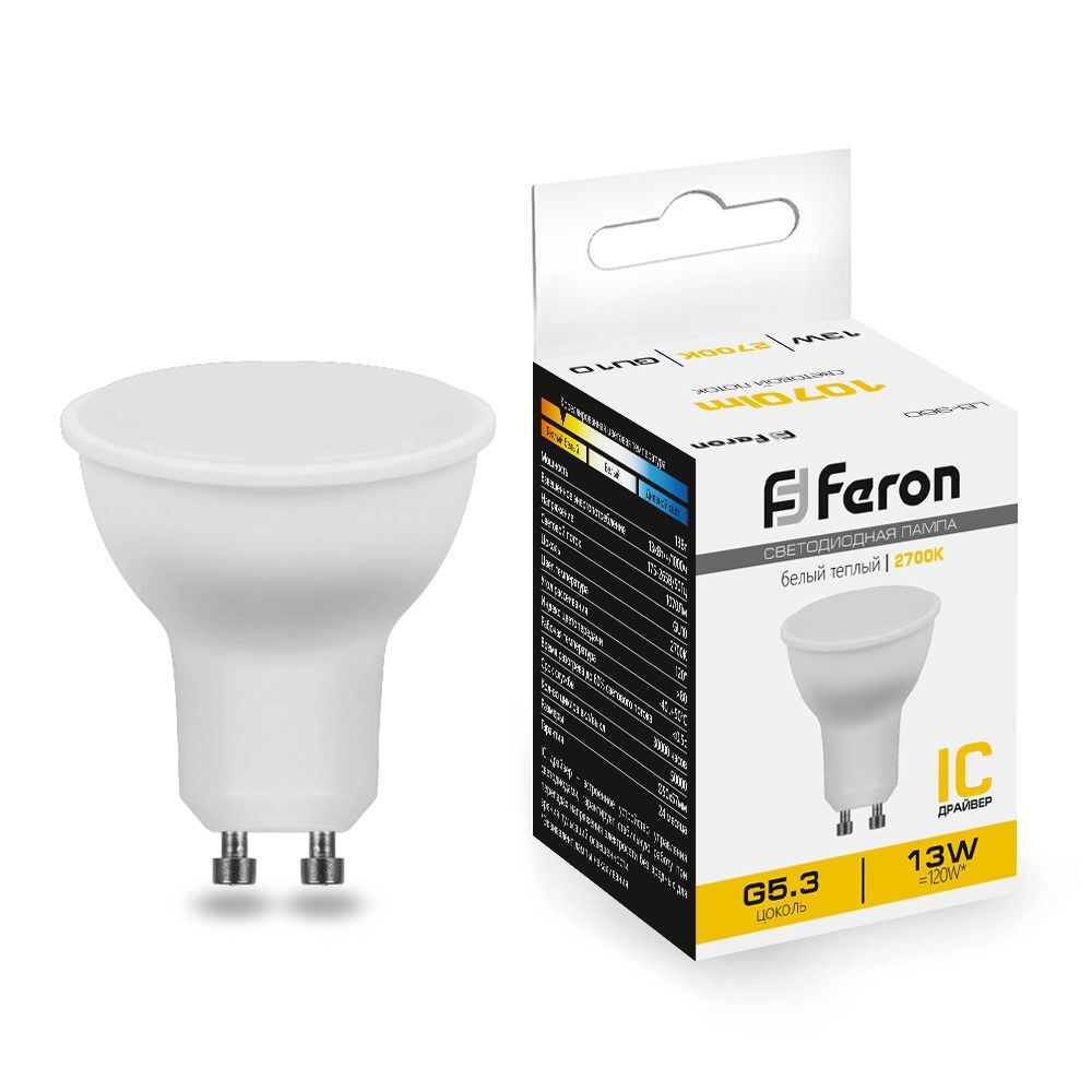 Лампа светодиодная Feron LB-960 38191 MR16 GU10 13W 2700K