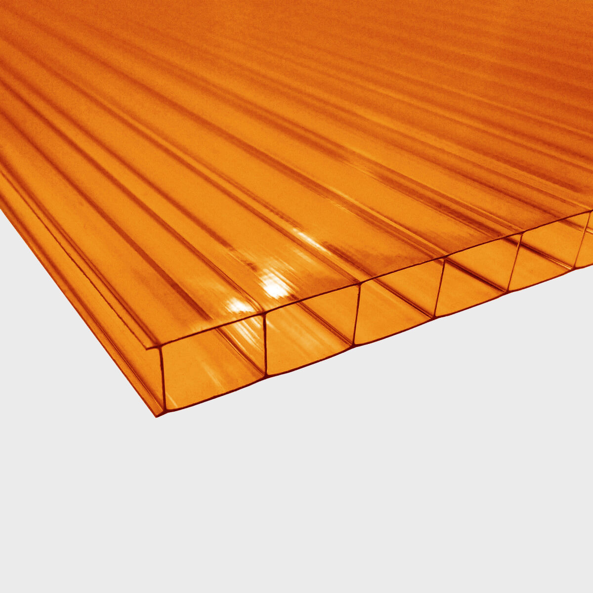 Сотовый поликарбонат Оранжевый, 4 мм, 6000х2100 мм