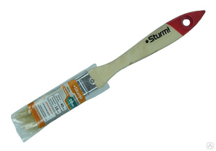 9040-21-020 Кисть плоская "Standart" 3/4" (20мм), натуральная щетина, деревянная ручка, Sturm! 