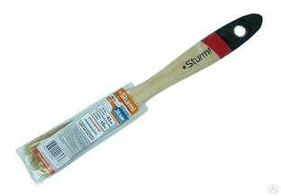 9040-22-020 Кисть плоская "Euro" 3/4" (20мм), натуральная щетина, деревянная ручка, Sturm! 