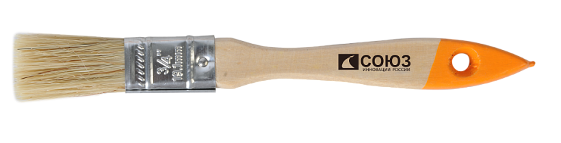 9040-36-020C Кисть плоская Standard 3/4" (20мм), натуральная щетина, деревянная ручка, СОЮЗ