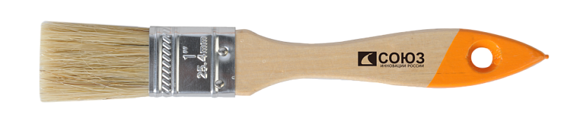 9040-36-025C Кисть плоская Standard 1" (25мм), натуральная щетина, деревянная ручка, СОЮЗ