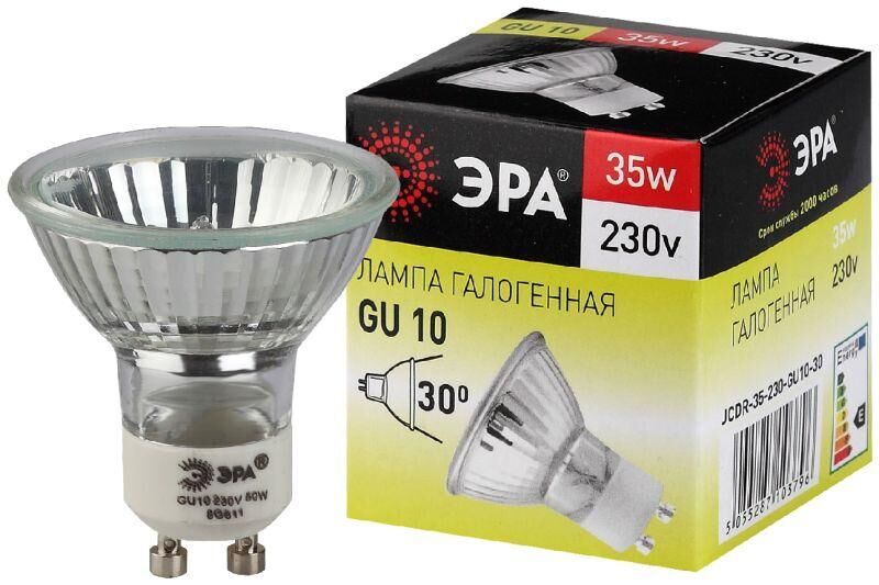 Лампа галогенная GU10-JCDR (MR16) -35W-230V ЭРА C0027385 Эра