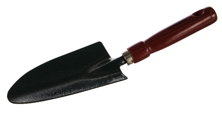 Совок GRINDA посадочный широкий, из углеродистой стали с деревянной ручкой, 290 мм