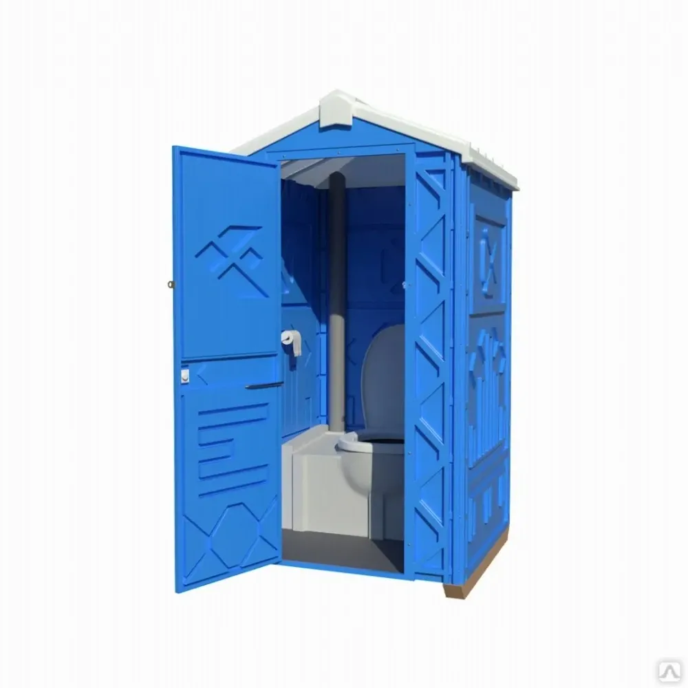Мобильная туалетная кабина "Стандарт Плюс" в разборе синяя 1200х550х2000 мм