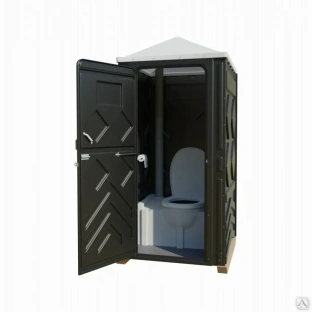 Мобильная туалетная кабина "Рециклинг" в разборе черная 2000х600х1100 мм #1