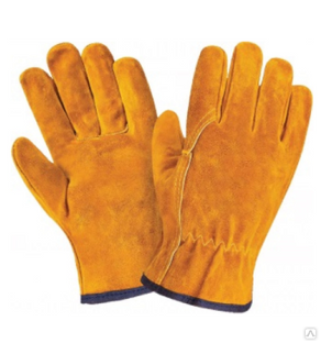 Перчатки "Драйвер Люкс" цельноспилковые, желтые (золотистые) 