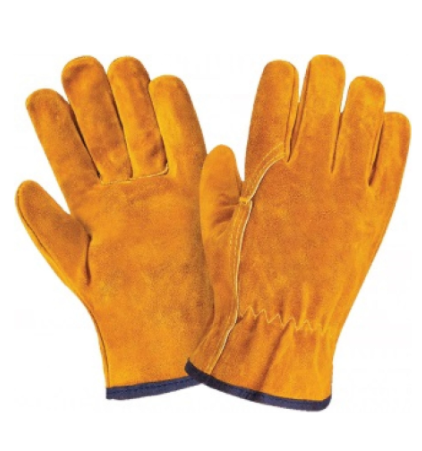 Перчатки "Драйвер Люкс" цельноспилковые, желтые (золотистые)